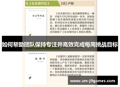 如何帮助团队保持专注并高效完成每周挑战目标